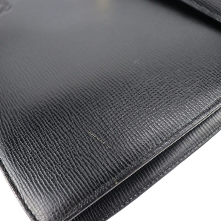 Loewe Briefcase Business Bag Leather Black Gold Hardware Anagram Document Bag