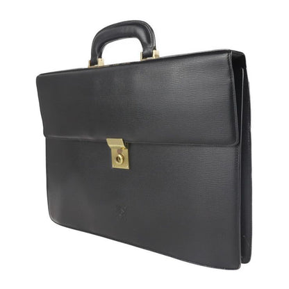 Loewe Briefcase Business Bag Leather Black Gold Hardware Anagram Document Bag