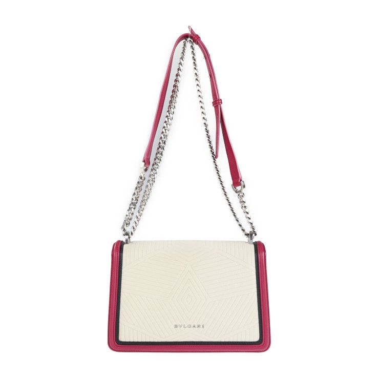 Bvlgari Bulgari Shoulder Bag - Leather Fuchsia Ivory Black Serpenti Diamond
