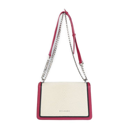 Bvlgari Bulgari Shoulder Bag - Leather Fuchsia Ivory Black Serpenti Diamond