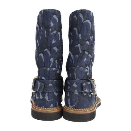 Louis Vuitton Boots - Denim Navy Shoes Half Boots Leopard Pattern Reference