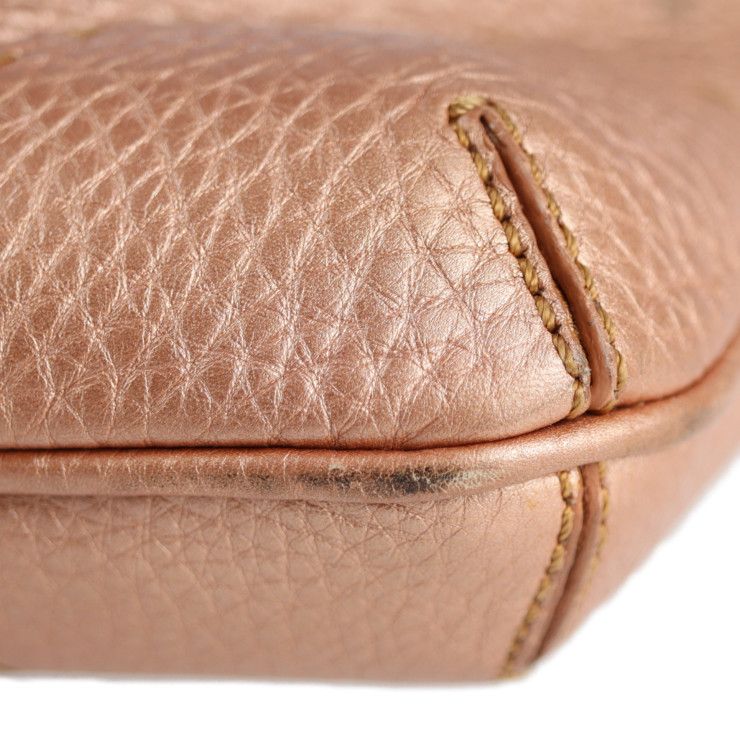 Fendi Shoulder Bag 8bt194 Leather Metallic Pink Selleria Messenger Bag