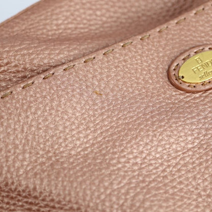 Fendi Shoulder Bag 8bt194 Leather Metallic Pink Selleria Messenger Bag