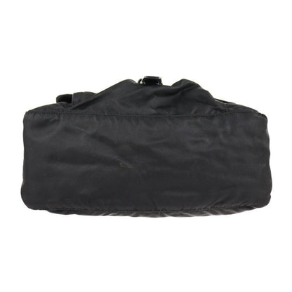 Prada Shoulder Bag B8994 Nylon Leather Black Silver Hardware VELA Triangle Logo