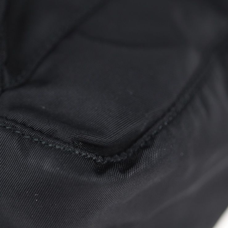 Prada Shoulder Bag B8994 Nylon Leather Black Silver Hardware VELA Triangle Logo