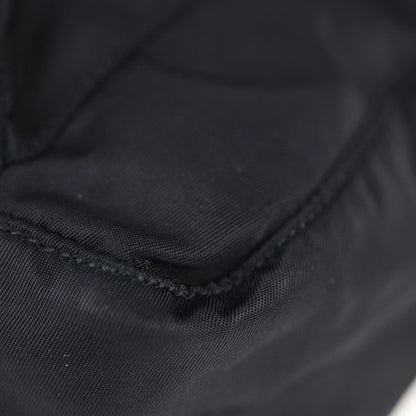 Prada Shoulder Bag B8994 Nylon Leather Black Silver Hardware VELA Triangle Logo