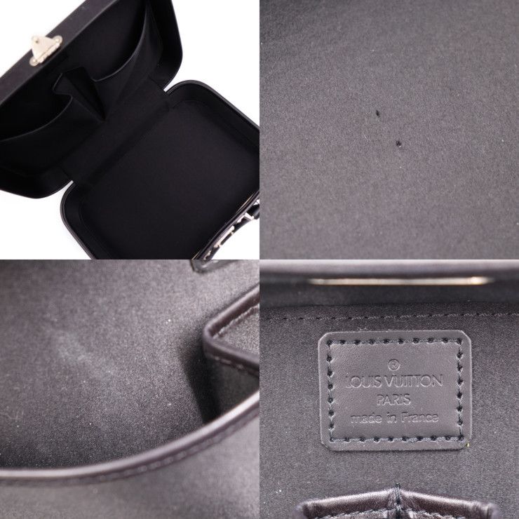 Louis Vuitton Valisette PM Handbag M92235 Leather Black Silver Hardware