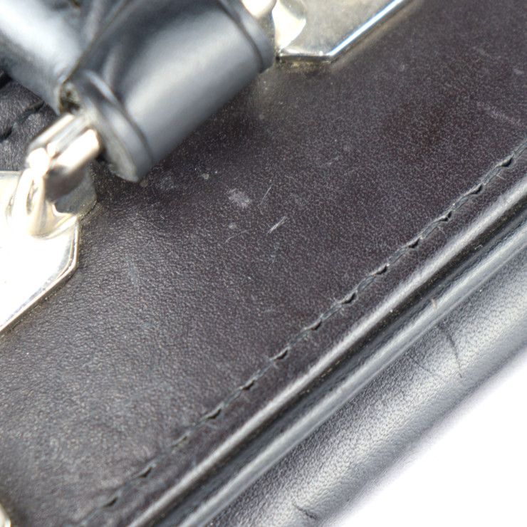 Louis Vuitton Valisette PM Handbag M92235 Leather Black Silver Hardware