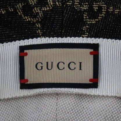 Gucci Bucket Hat 5763713 GG Canvas Leather Black Beige Hat