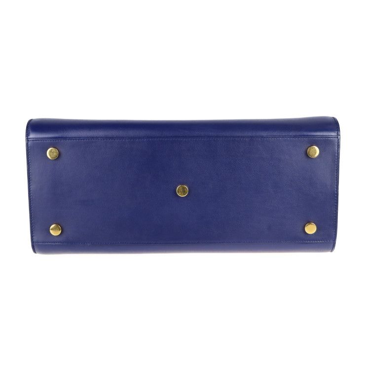 Saint Laurent Sac De Jour Handbag 355153 Leather Blue 2WAY Shoulder