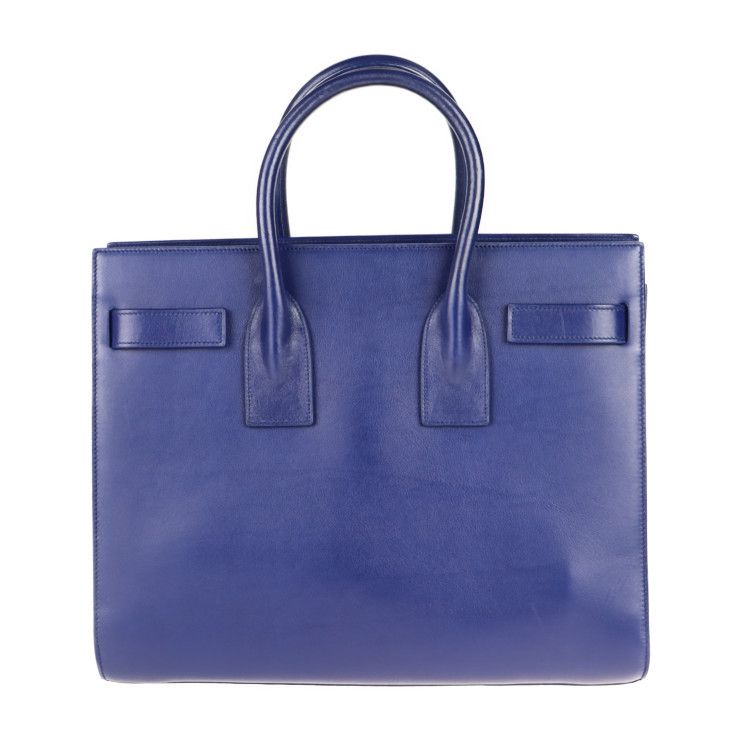 Saint Laurent Sac De Jour Handbag 355153 Leather Blue 2WAY Shoulder