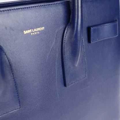 Saint Laurent Sac De Jour Handbag 355153 Leather Blue 2WAY Shoulder