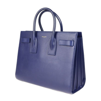 Saint Laurent Sac De Jour Handbag 355153 Leather Blue 2WAY Shoulder