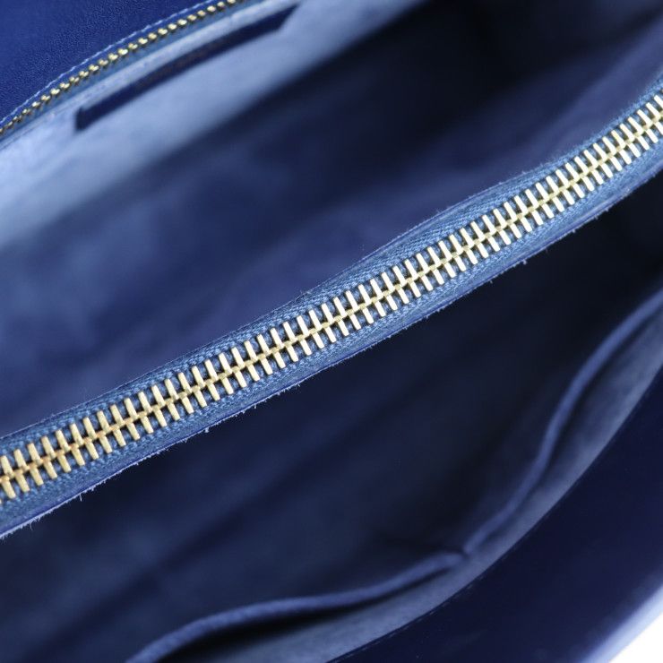 Saint Laurent Sac De Jour Handbag 355153 Leather Blue 2WAY Shoulder