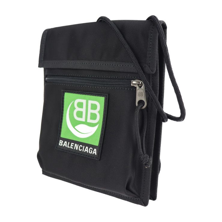 Balenciaga Explorer Pouch Shoulder Bag 532298 Canvas Black Green