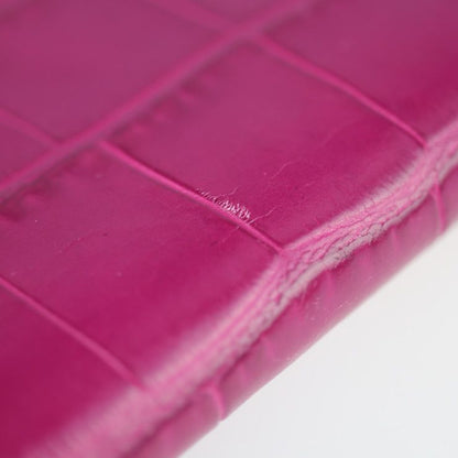 Gucci Clutch Bag 240250 Croc Shape Pressed Leather Purple Silver Hardware Bag