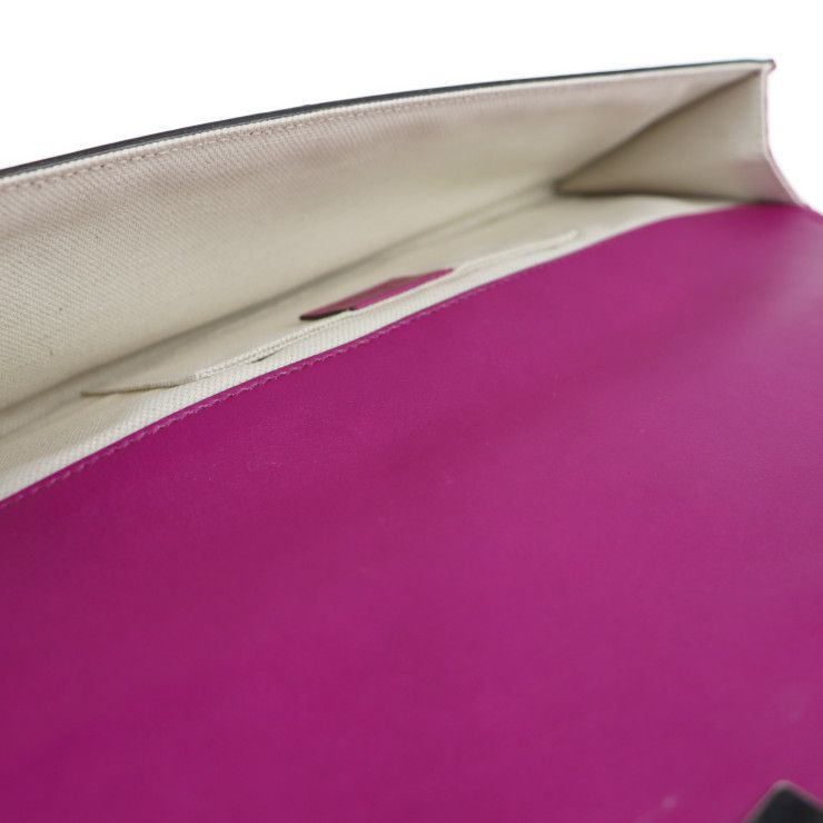 Gucci Clutch Bag 240250 Croc Shape Pressed Leather Purple Silver Hardware Bag