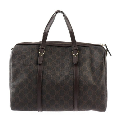 Gucci Bag Handbag 322231 PVC Leather Dark Brown Gold Hardware GG Supreme 2WAY