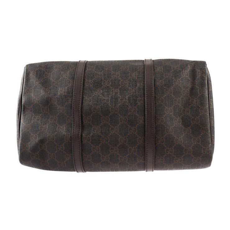 Gucci Bag Handbag 322231 PVC Leather Dark Brown Gold Hardware GG Supreme 2WAY