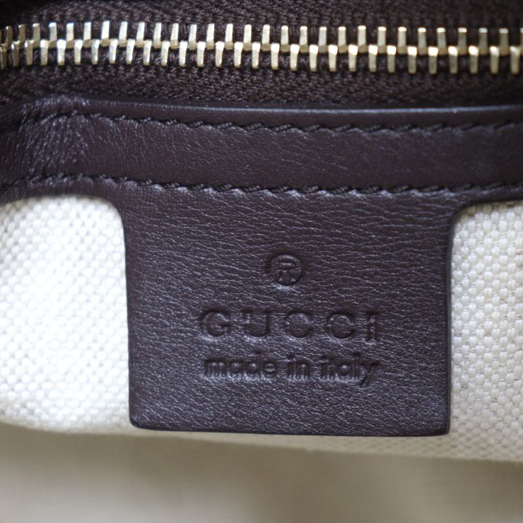 Gucci Bag Handbag 322231 PVC Leather Dark Brown Gold Hardware GG Supreme 2WAY