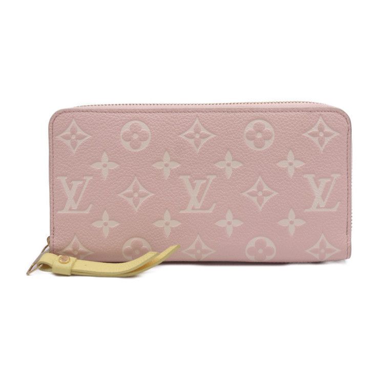 Louis Vuitton Zippy Wallet Long Wallet M81279 Leather Pink X Beige X Yellow X