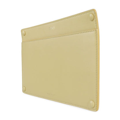 Fendi Peekaboo Pocket Pouch 7ar907 Nappa Leather Semolino Cream Yellow Gold