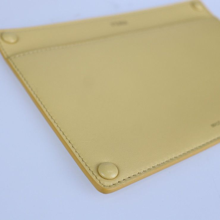 Fendi Peekaboo Pocket Pouch 7ar907 Nappa Leather Semolino Cream Yellow Gold