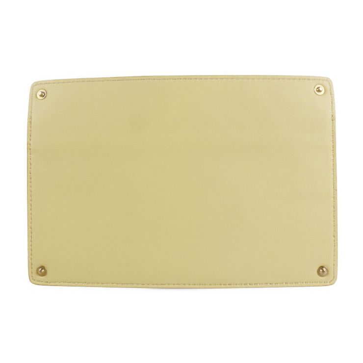 Fendi Peekaboo Pocket Pouch 7ar907 Nappa Leather Semolino Cream Yellow Gold