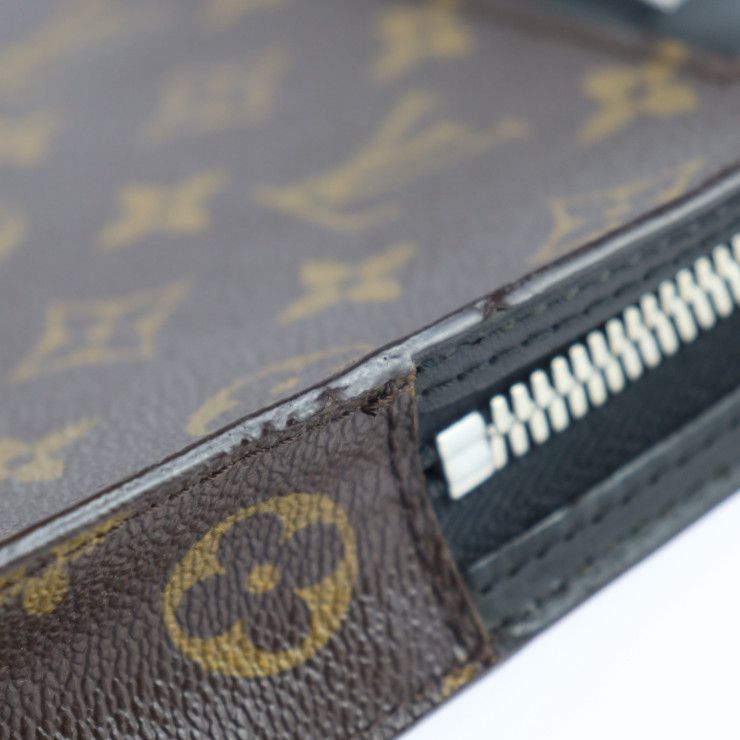 Louis Vuitton Portfolio Second Bag M40301 PVC Leather Brown Black Silver