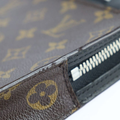 Louis Vuitton Portfolio Second Bag M40301 PVC Leather Brown Black Silver
