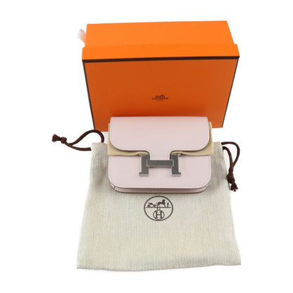 Hermes Constance Slim Pouch - Evercolor Mauve Pale Silver Hardware Compact