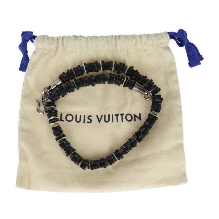 Louis Vuitton Collier Tropical Flowers Necklace Mp1965 Wood Dark Grey Black