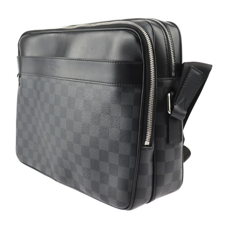Louis Vuitton Trocadero Messenger MM Shoulder Bag N40088 PVC Leather Gray Black