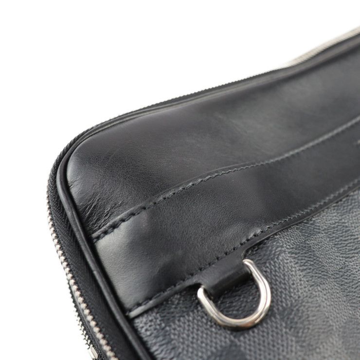 Louis Vuitton Trocadero Messenger MM Shoulder Bag N40088 PVC Leather Gray Black