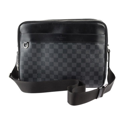 Louis Vuitton Trocadero Messenger MM Shoulder Bag N40088 PVC Leather Gray Black