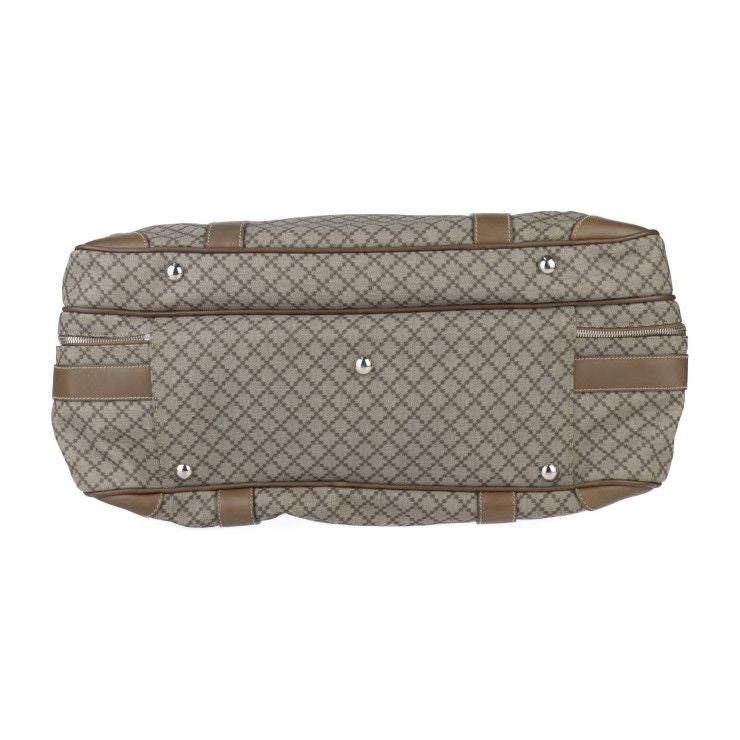 Gucci Boston Bag 267905 PVC Leather Brown Silver Hardware Diamante 2WAY