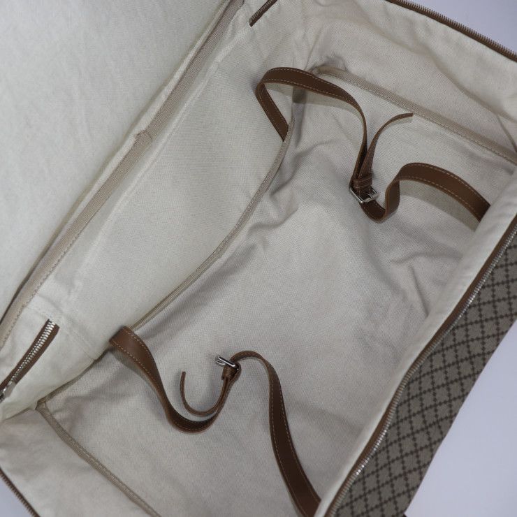 Gucci Boston Bag 267905 PVC Leather Brown Silver Hardware Diamante 2WAY