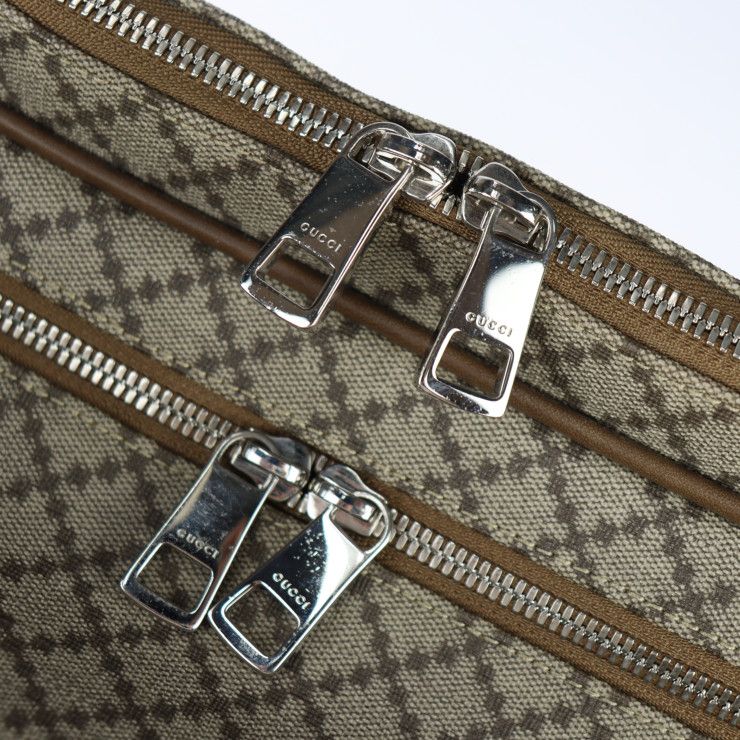 Gucci Boston Bag 267905 PVC Leather Brown Silver Hardware Diamante 2WAY