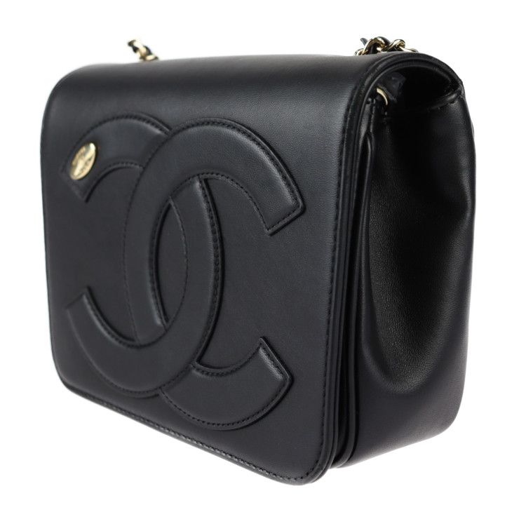 Chanel Chain Shoulder Bag Shoulder Bag As0321 Calfskin Black Gold Hardware Coco