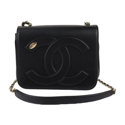 Chanel Chain Shoulder Bag Shoulder Bag As0321 Calfskin Black Gold Hardware Coco