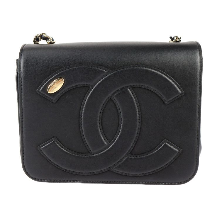 Chanel Chain Shoulder Bag Shoulder Bag As0321 Calfskin Black Gold Hardware Coco