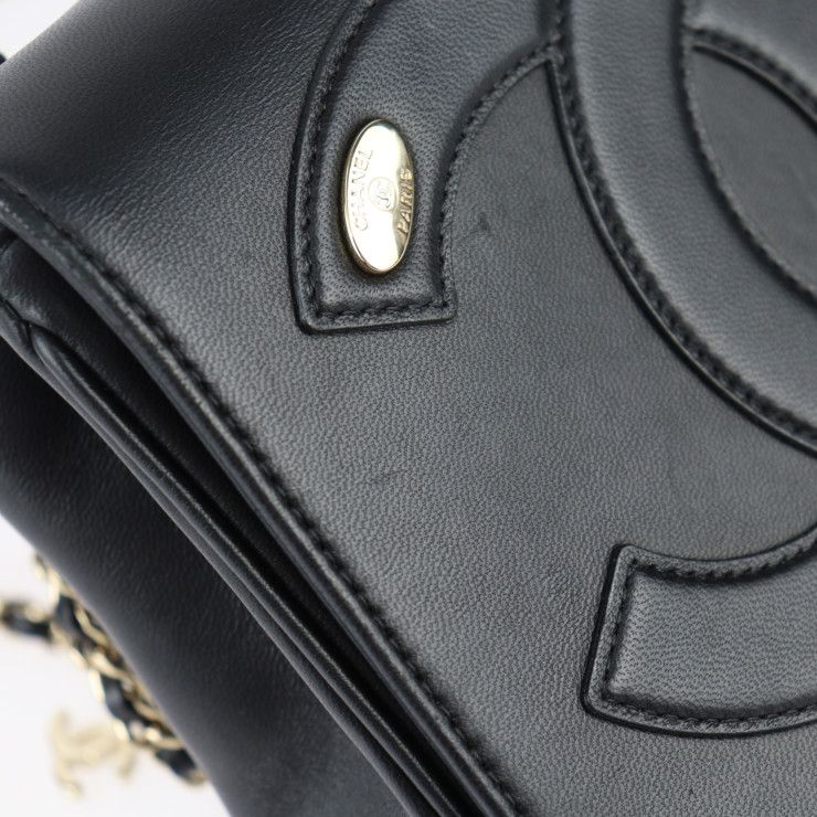 Chanel Chain Shoulder Bag Shoulder Bag As0321 Calfskin Black Gold Hardware Coco
