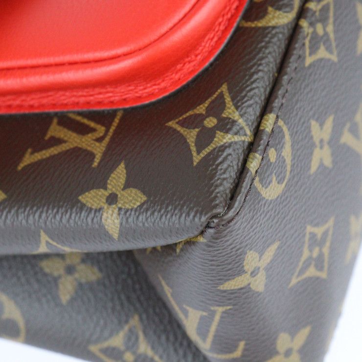 Louis Vuitton Marignan Handbag M44286 PVC Leather Brown Coquelicot Gold