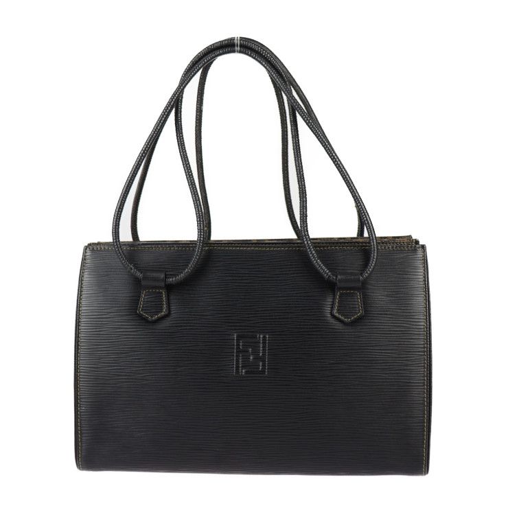 Fendi 2WAY Bag Handbag - Canvas Leather Brownish Black Gold Hardware SAS