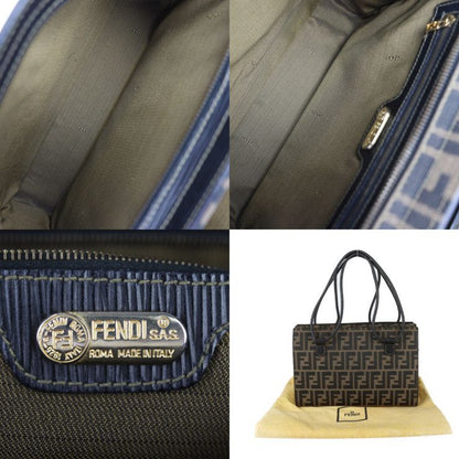 Fendi 2WAY Bag Handbag - Canvas Leather Brownish Black Gold Hardware SAS