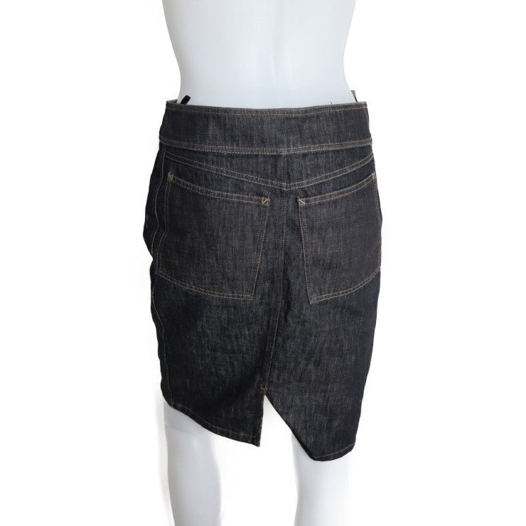 Gucci Skirt 091768 #40 Cotton Denim Black Tight Knee Length Skirt Jeans