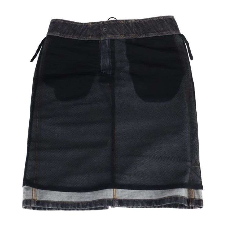 Gucci Skirt 091768 #40 Cotton Denim Black Tight Knee Length Skirt Jeans