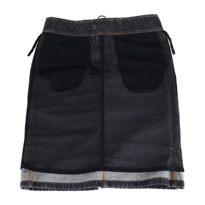 Gucci Skirt 091768 #40 Cotton Denim Black Tight Knee Length Skirt Jeans