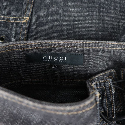 Gucci Skirt 091768 #40 Cotton Denim Black Tight Knee Length Skirt Jeans