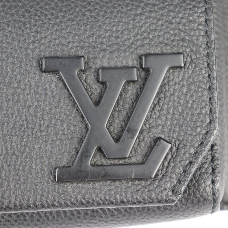Louis Vuitton Take Off Suring Body Bag M57081 Grain Leather Noir Black LV Logo